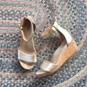 Gold UGG Wedges Size 7